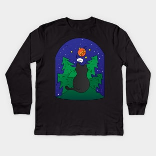 Black Cat Christmas Kids Long Sleeve T-Shirt